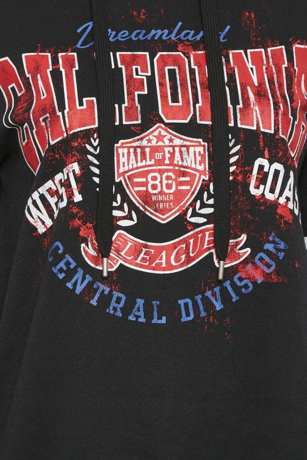 Büyük Beden Kolları Şeritli Kapüşonlu Uzun Kollu Sweatshirt 302128 Vervegrand