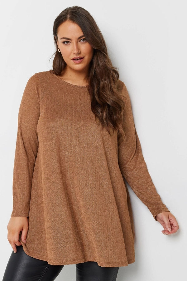 Büyük Beden Bisiklet Yaka Uzun Kollu İnce Mevsimlik Bluz 303616 Vervegrand