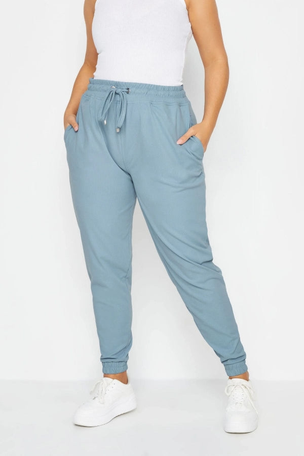 Büyük Beden Beli ve Paçası Lastikli Dar Paça Jogger Pantolon 303012 Vervegrand