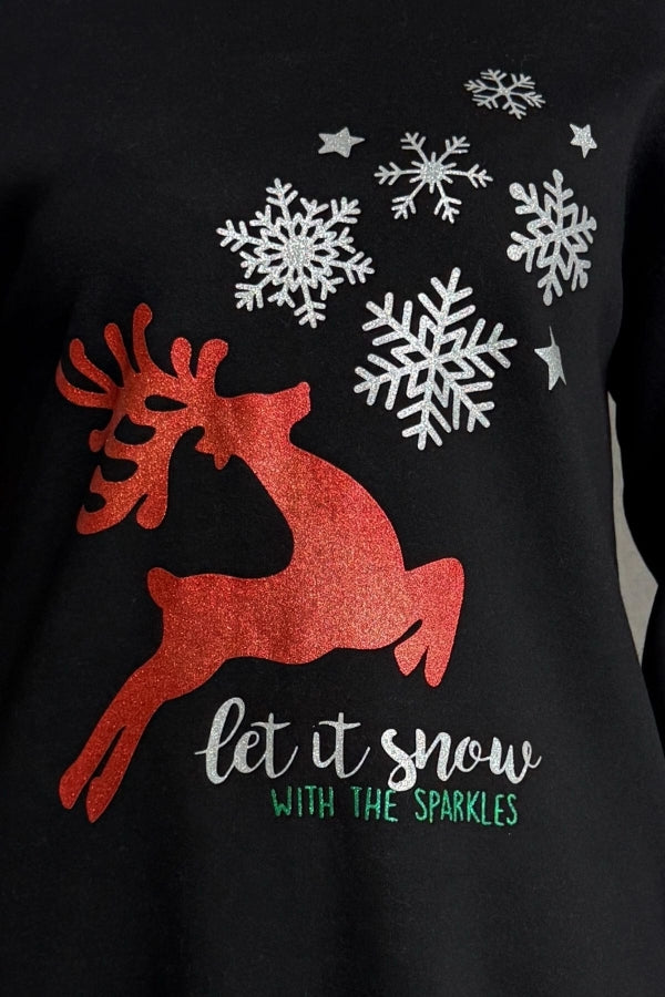 Vervegrand bisiklet yaka büyük beden siyah sweatshirt