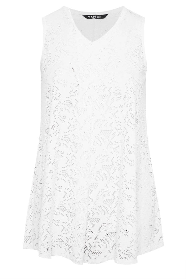 Büyük Beden V Yaka Sıfır Kol Astarsız Dantel Bluz 304098 Vervegrand