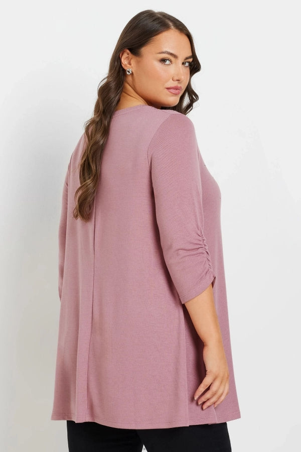 Büyük Beden V Yakası Taş İşlemeli Kolları Büzgülü Bluz 322296 Vervegrand