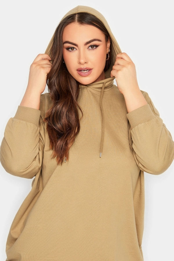 Vervegrand büyük beden haki sweatshirt manken üzerinde