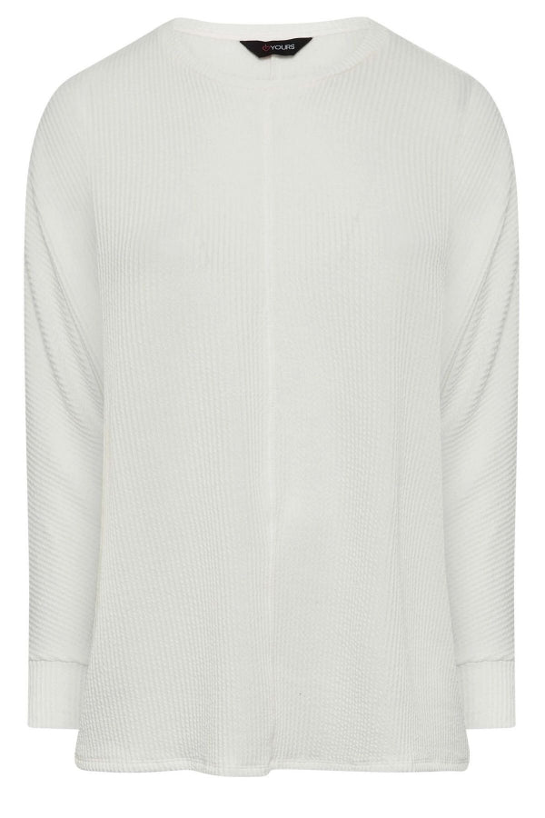 Büyük Beden Bisiklet Yaka Uzun Kollu Yumuşak Dokulu Bluz 301416 Vervegrand