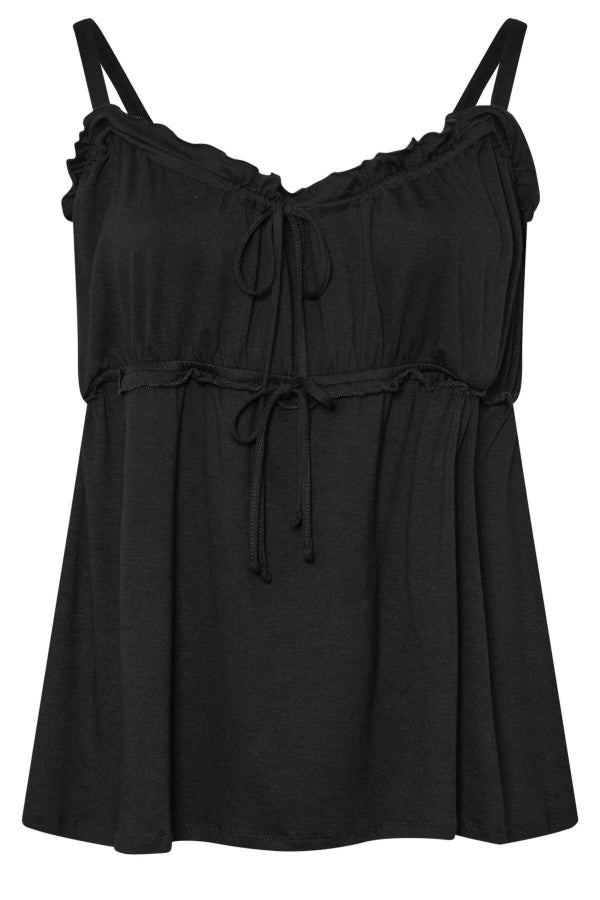 Büyük Beden İnce Askılı Geniş Yakalı Önü Büzgülü Bluz 322693 Vervegrand