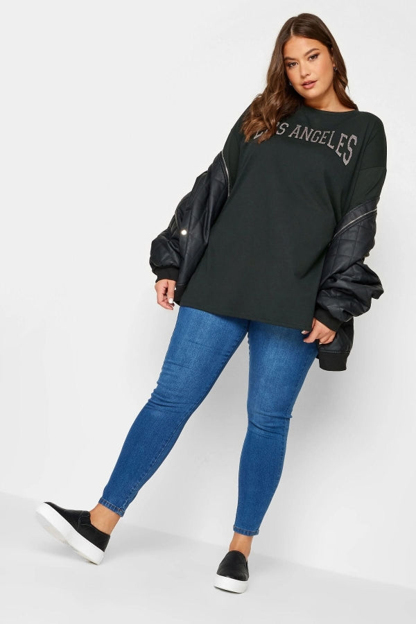 Büyük Beden Yırtmaç Detaylı Kabartma Detaylı Bisiklet Yaka Yarım Kollu T-shirt 302201 Vervegrand