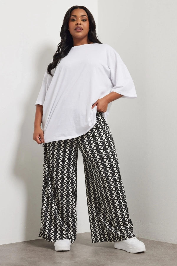 Büyük Beden Beli Lastikli Cepli Dsenli Bol Paça Pantolon 303970 Vervegrand