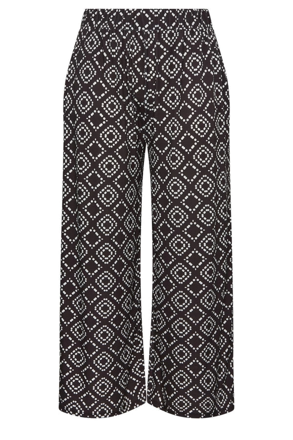 Büyük Beden Beli Lastikli Cepli Desenli Geniş Paça Pantolon 302291 Vervegrand