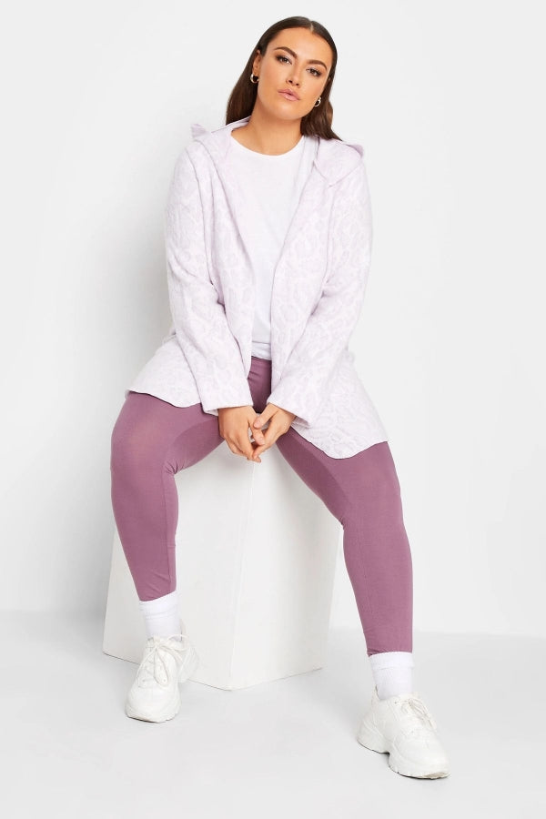 Büyük Beden Kapüşonlu Önü Kapamasız Cepli Desenli Suni Kürk Ceket 301663 Vervegrand