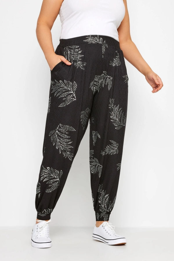 Büyük Beden Paçası ve Beli Lastikli Cepli İnce Pantolon 302580 Vervegrand