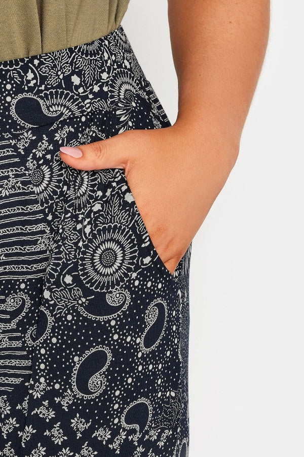 Büyük Beden Dar Paça Desenli Cepli Havuç Kesim Pantolon 302494 Vervegrand