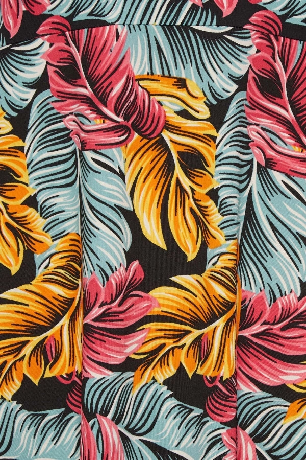 Büyük Beden V Yaka Sıfır Kol Desenli Uzun Elbise 301902 Vervegrand