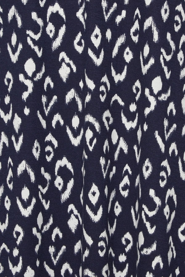 Büyük Beden Askılı Yırtmaç Detaylı Desenli Midi Boy Elbise 150329 Vervegrand