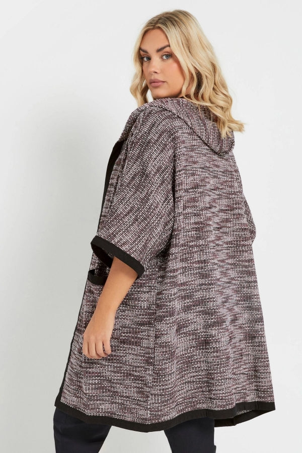 Büyük Beden Yumuşak Dokulu Yarım Kollu Cepli Kapüşonlu Hırka 301796 Vervegrand