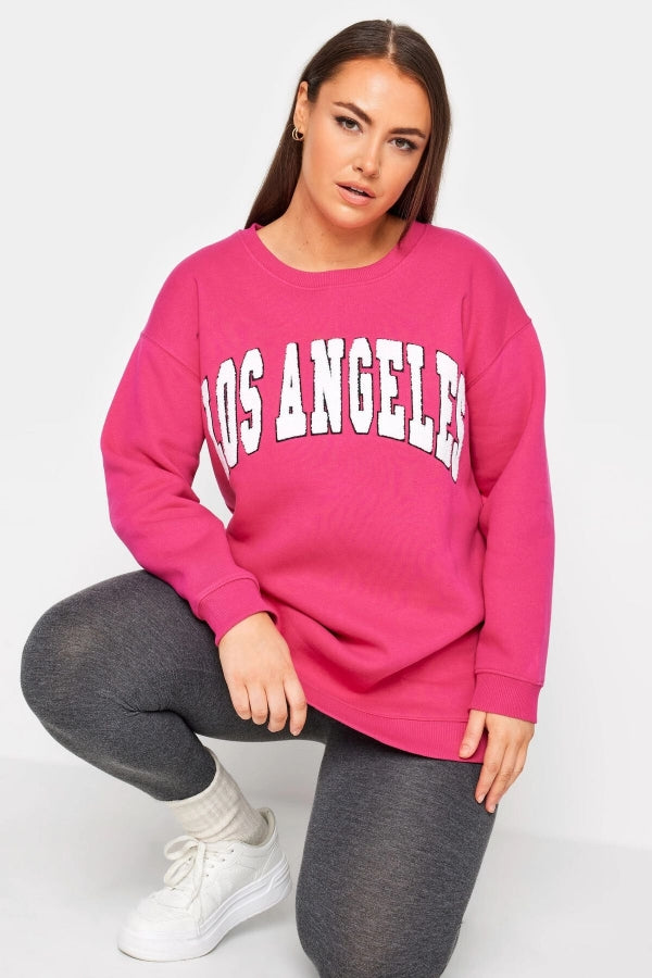 Büyük Beden Bisiklet Yaka Uzun Kollu Baskılı Sweatshirt 302686 Vervegrand