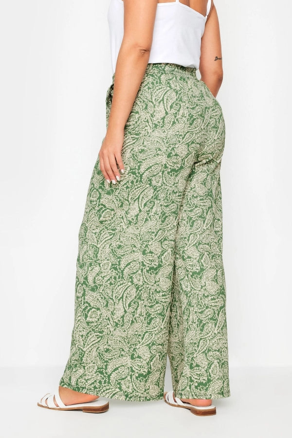 Büyük Beden Beli Lastikli Cepli Desenli Geniş Paça Pantolon 143856 Vervegrand