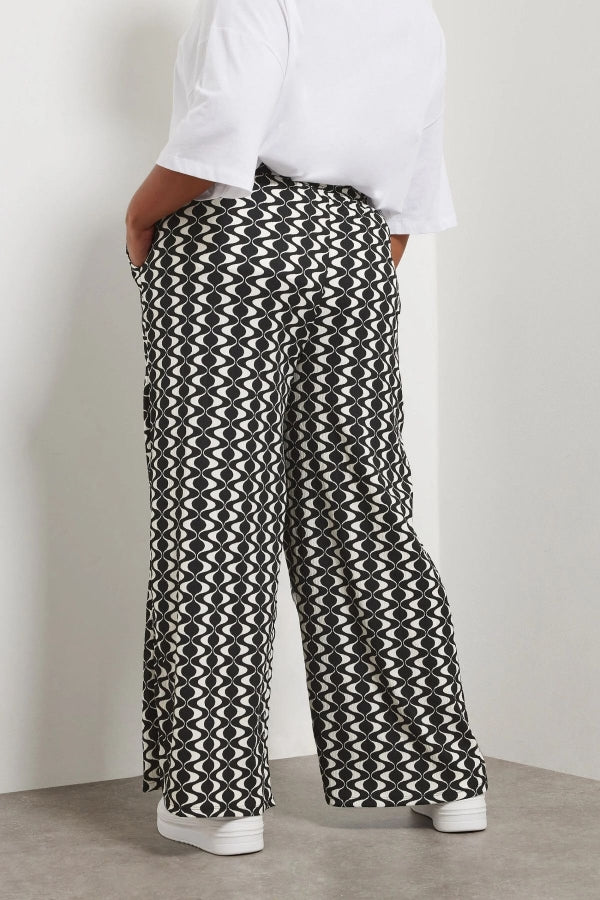 Büyük Beden Beli Lastikli Cepli Dsenli Bol Paça Pantolon 303970 Vervegrand