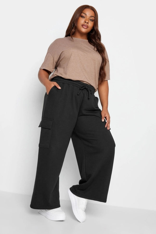 Büyük Beden Geniş Paça Cepli Beli İpli Kargo Pantolon 215953 Vervegrand