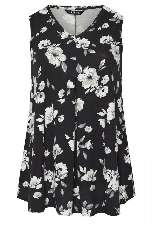 Büyük Beden Sıfır Kol V Yaka Desenli Likralı Bluz 303422 Vervegrand