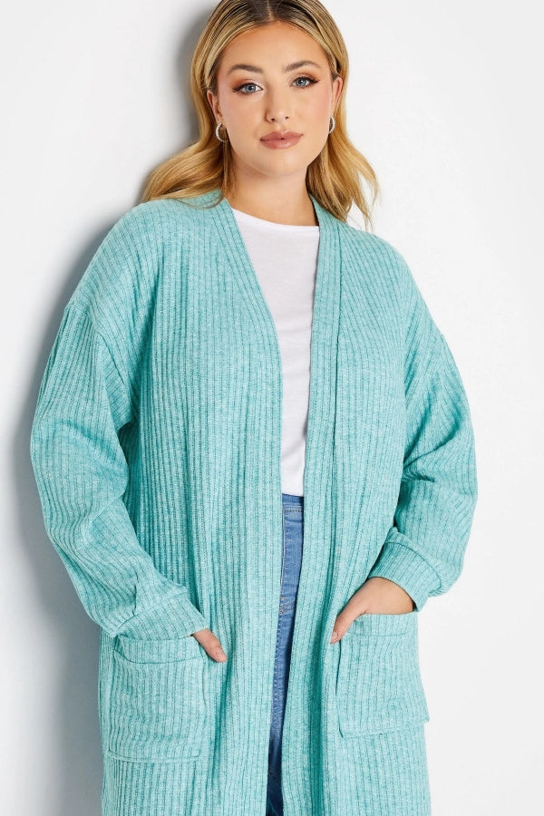 Büyük Beden Önü Kapamasız Cepli Midi Boy Hırka 301576 Vervegrand