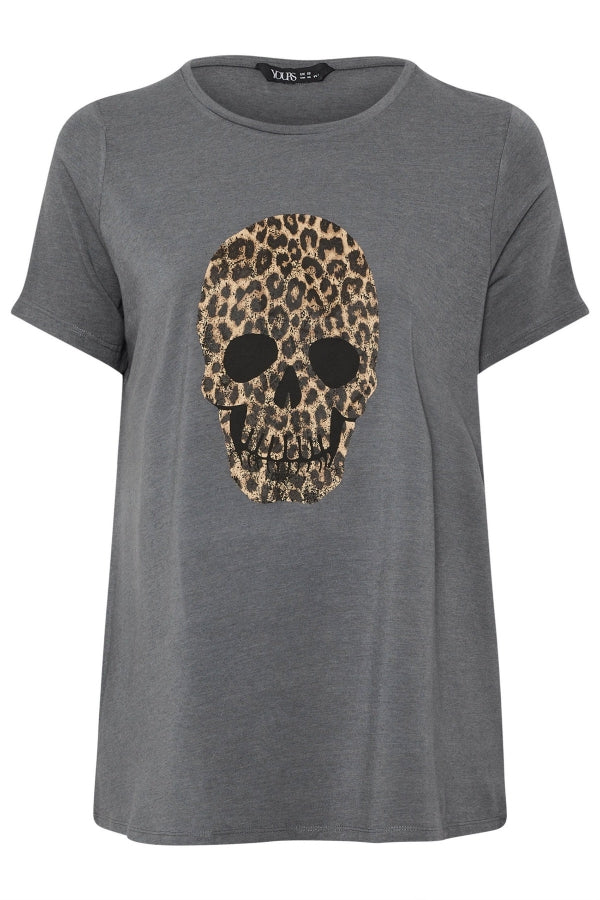 Büyük Beden Kısa Kollu Bisiklet Yaka Baskılı T-shirt 304191 Vervegrand
