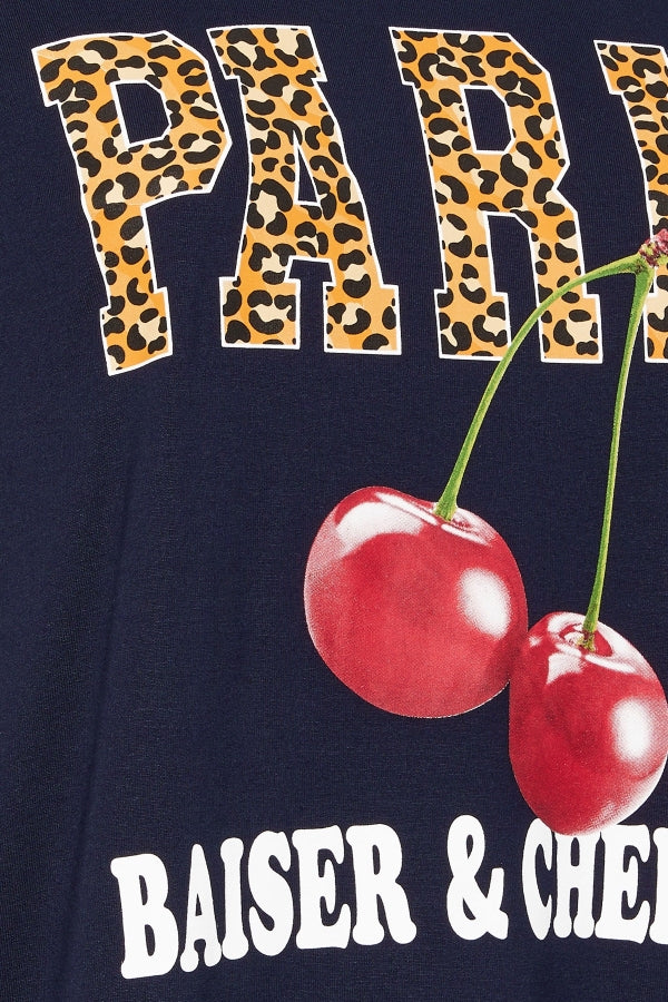 Büyük Beden Kısa Kollu Bisiklet Yaka Baskılı T-shirt 304174 Vervegrand