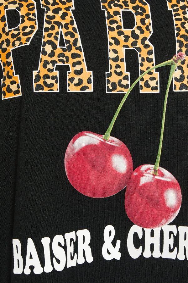 Büyük Beden Bisiklet Yaka Kısa Kollu Baskılı T-shirt 304176 T-shirt Vervegrand