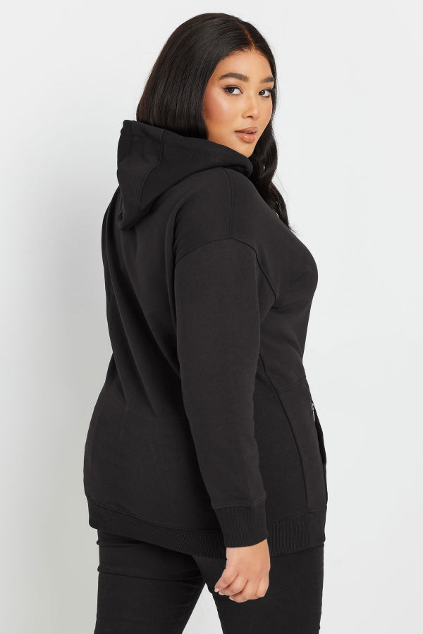 Büyük Beden Kapüşonlu Cepli Fermuar Detaylı Sweatshirt 303800 Sweatshirt Vervegrand