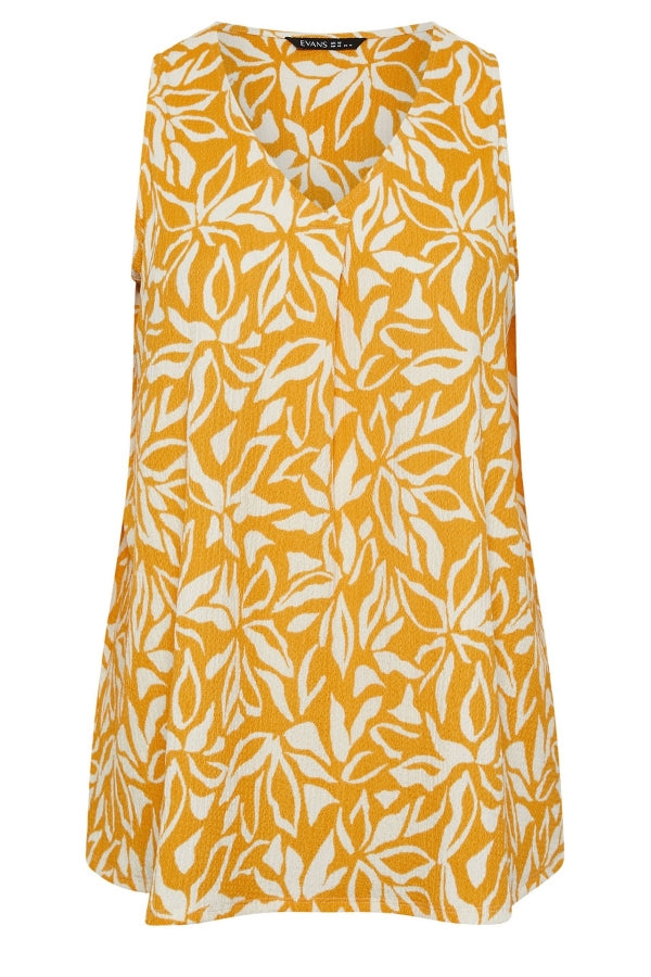 Büyük Beden V Yaka Sıfır Kol Çiçek Desenli Asimetrik Kesim T-shirt 616295 T-shirt Vervegrand