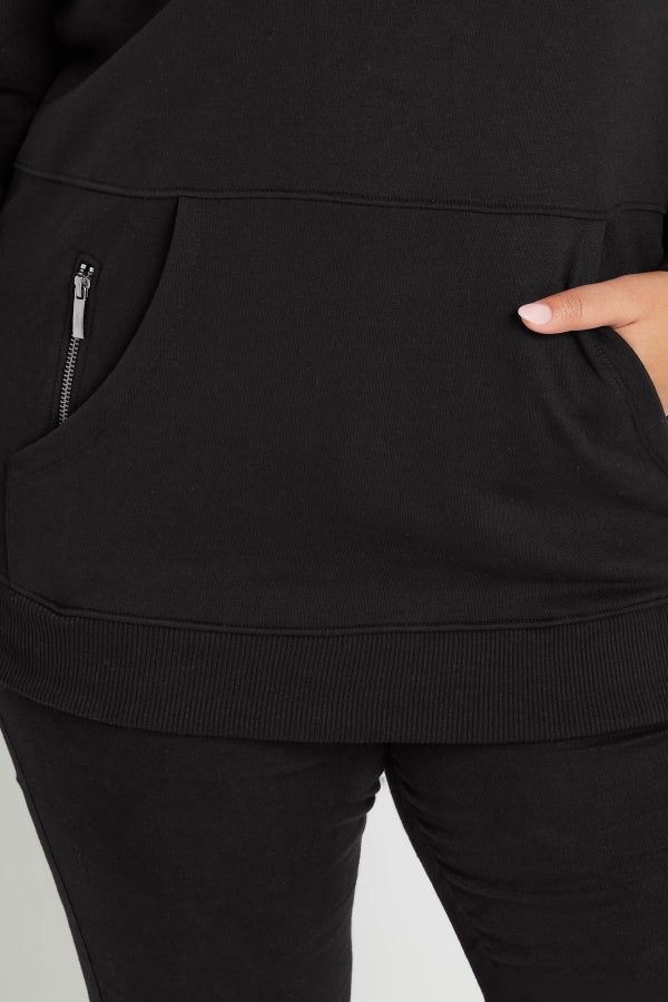 Büyük Beden Kapüşonlu Cepli Fermuar Detaylı Sweatshirt 303800 Sweatshirt Vervegrand