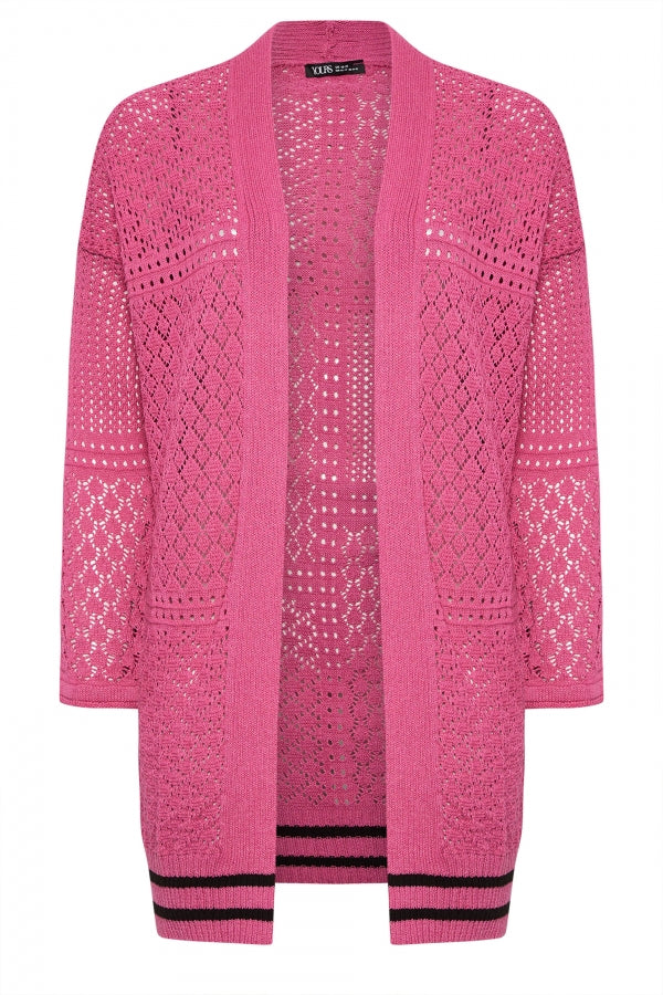 Büyük Beden Uzun Kollu Önü Kapamasız Uzun Dantel Hırka 302324 Vervegrand