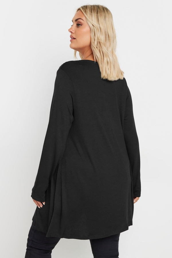 Büyük Beden V Yaka Taş İşlemeli Uzun Kollu Bluz 302899 Bluz Vervegrand