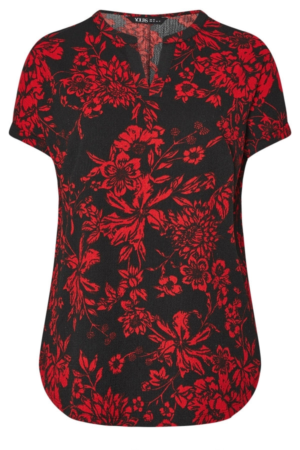 Büyük Beden Kısa Kollu V Yaka Baskılı T-shirt 304204 Vervegrand