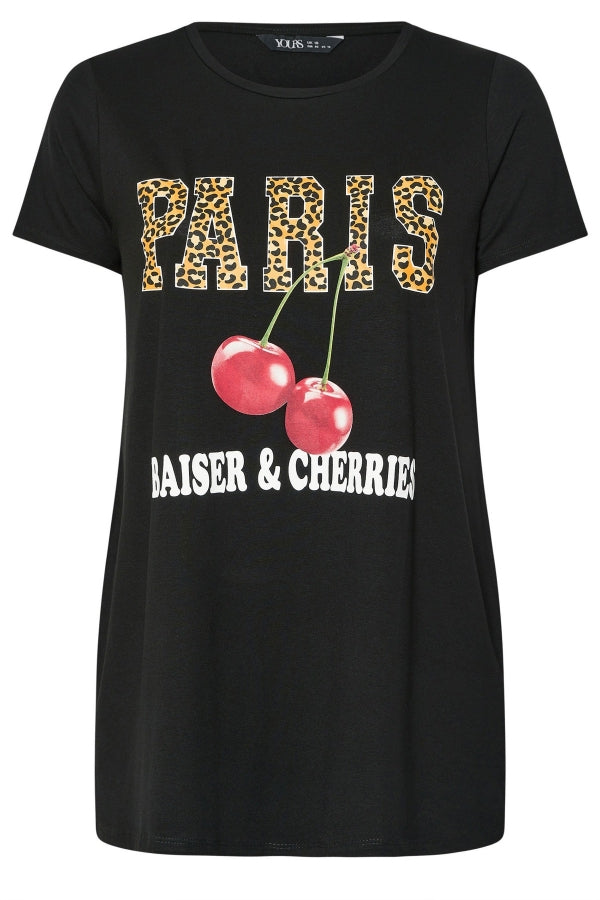 Büyük Beden Bisiklet Yaka Kısa Kollu Baskılı T-shirt 304176 T-shirt Vervegrand