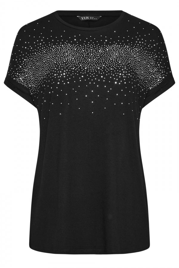 Büyük Beden Bisiklet Yaka İşlemeli Kısa Kollu Bluz 321289 Vervegrand