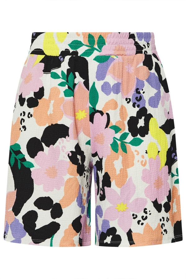 Büyük Beden Çiçek Desenli Beli Lastikli Cepli Şort 304184 Vervegrand