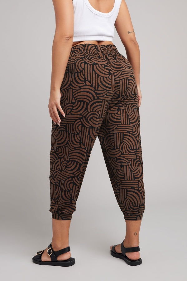 Vervegrand büyük beden modern desenli jogger pantolon