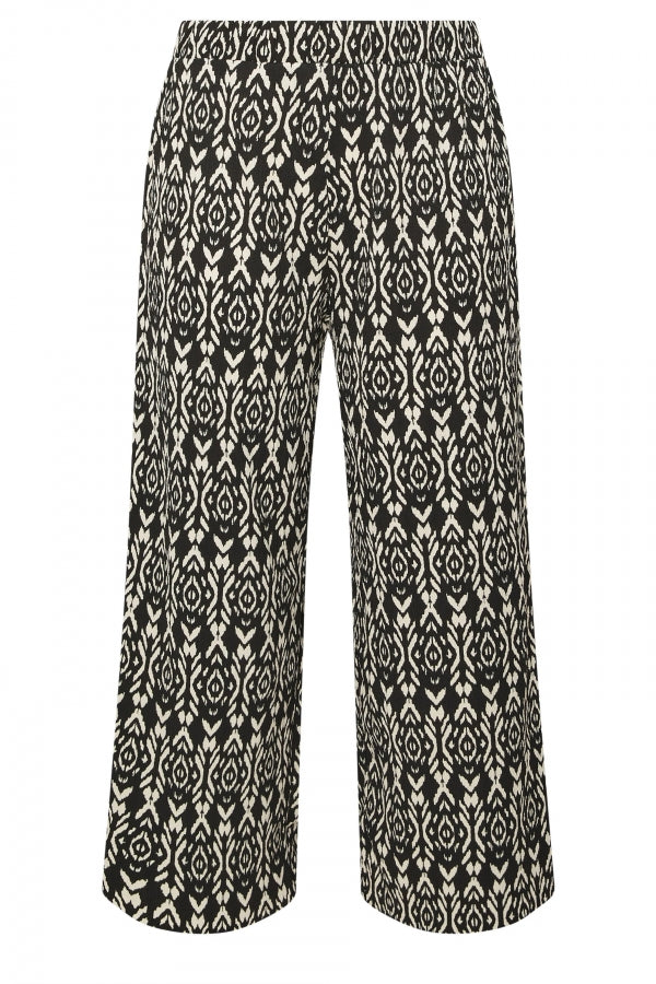 Büyük Beden Beli Lastikli Cepsiz Desenli Geniş Paça Pantolon 303309 Vervegrand