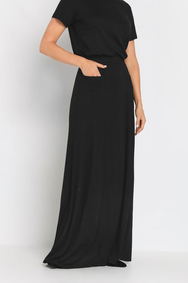 Büyük Beden Cepli Likralı Uzun Etek 194938 Etek Vervegrand