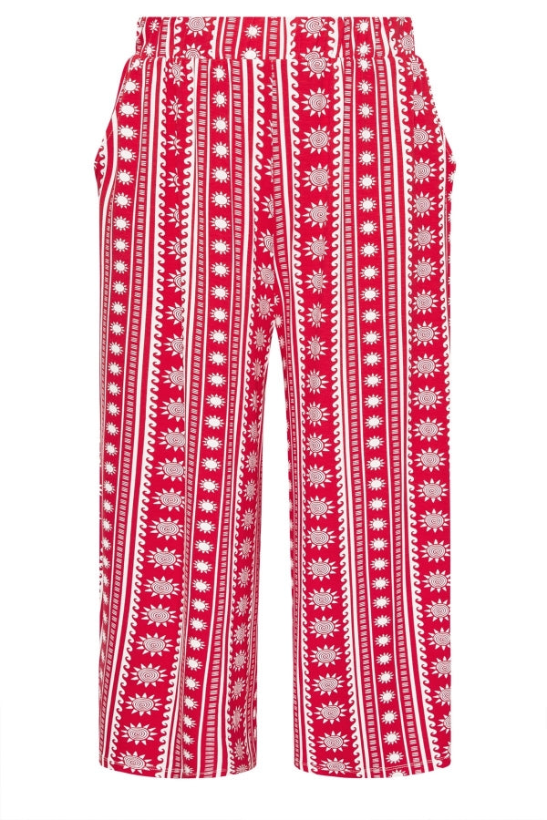 Büyük Beden Etnik Desenli Beli Lastikli Paçası Bol Pantolon 145344 Vervegrand