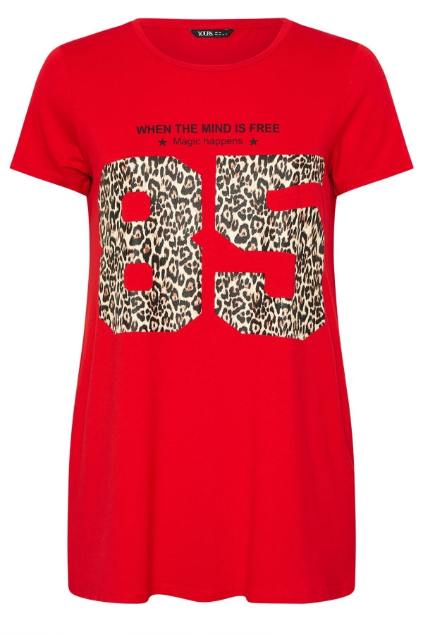 Büyük Beden Bisiklet Yaka Kısa Kollu Baskılı T-shirt 304173 T-shirt Vervegrand