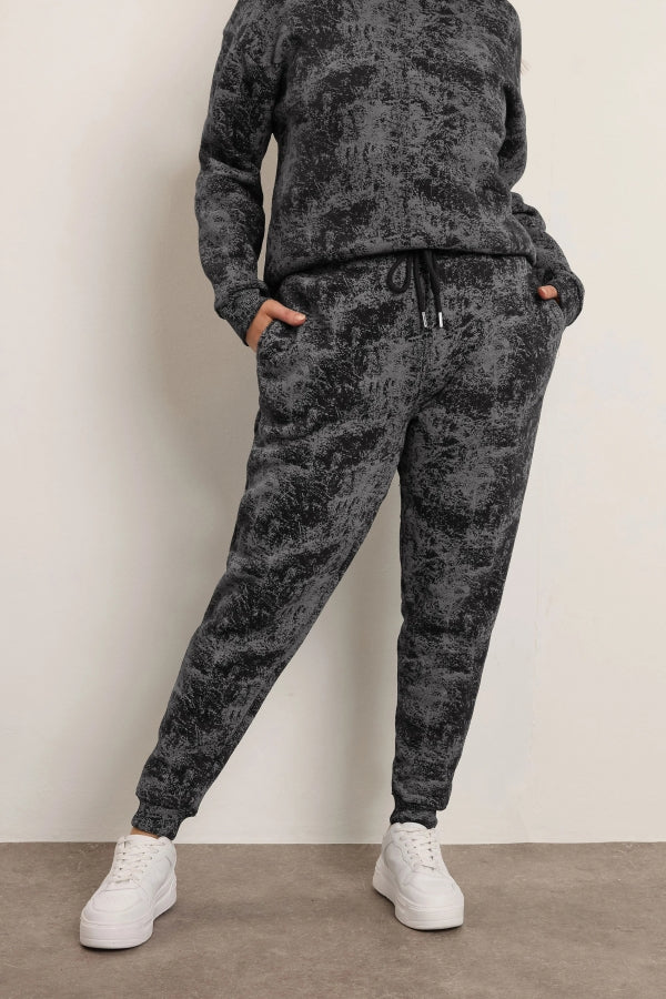 Büyük Beden Beli Büzgülü Dar Paça Cepli Desenli Pantolon 304056 Vervegrand