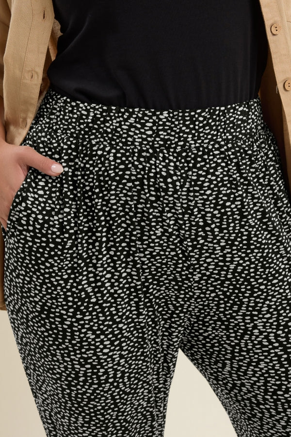 Büyük Beden Dar Paça Bilek Üstü Kısa Kesim Desenli Cepli Pantolon 302447 Vervegrand