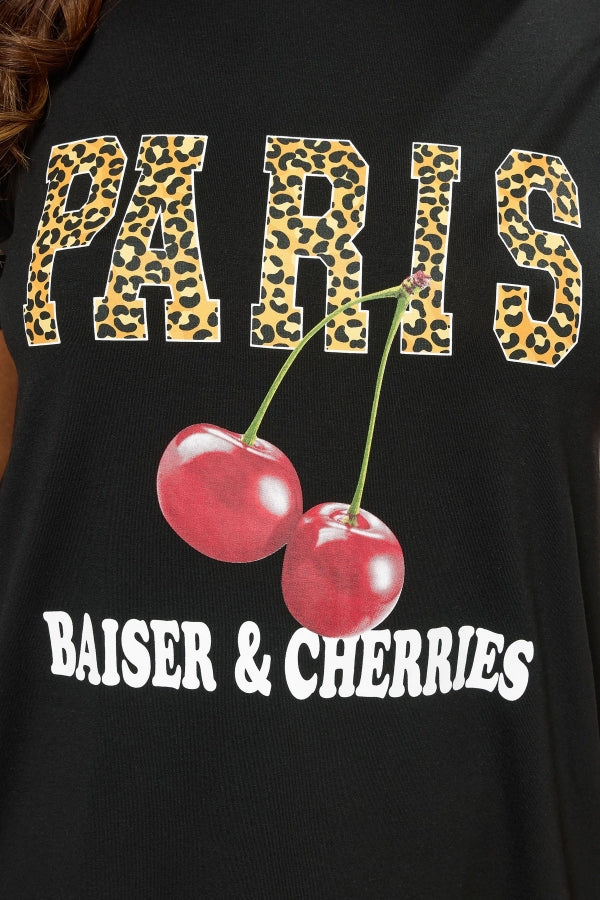 Büyük Beden Bisiklet Yaka Kısa Kollu Baskılı T-shirt 304176 T-shirt Vervegrand