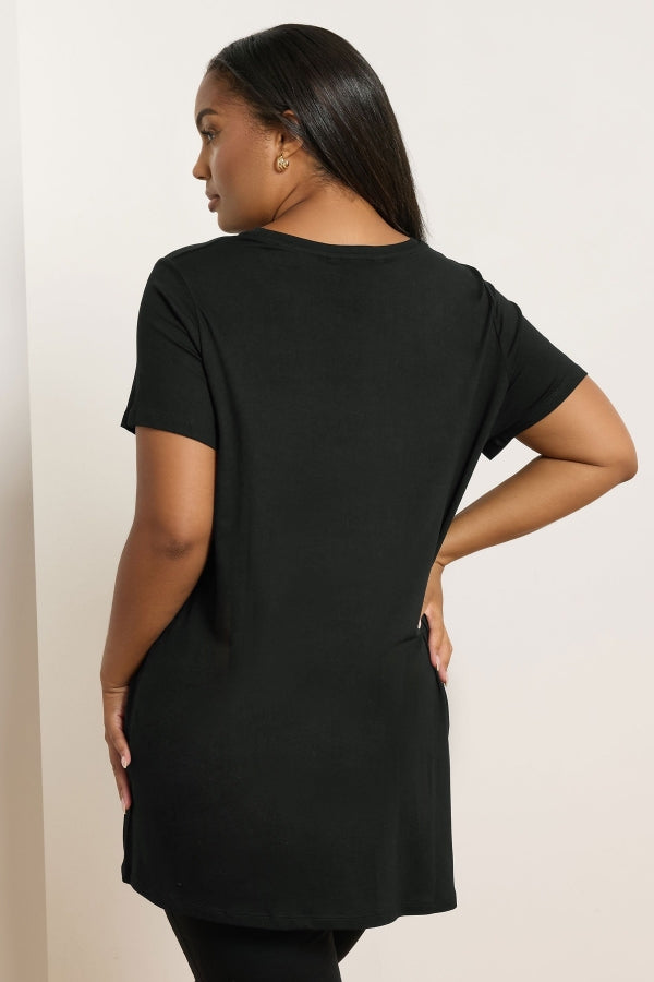 Büyük Beden Kısa Kollu Bisiklet Yaka Baskılı T-shirt 322959 Vervegrand