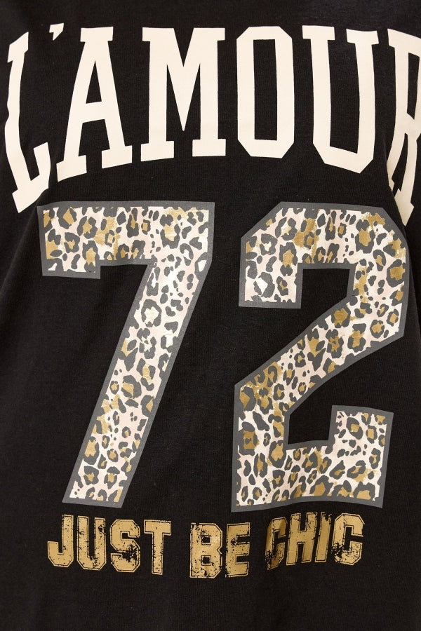 Büyük Beden Bisiket Yaka Kısa Kollu Yazı Baskılı T-shirt 304287 Vervegrand