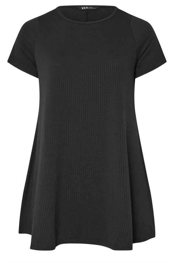 Büyük Beden Bisiklet Yaka Kısa Kollu Bürümcük Kumaş Uzun T-shirt 304000 Vervegrand