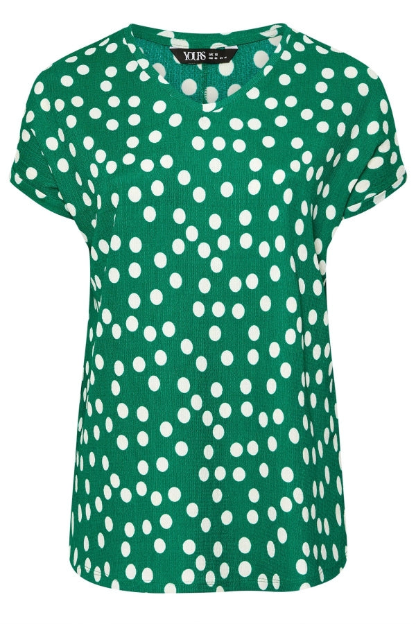 Büyük Beden V Yaka Kısa Kollu Puantiyeli T-shirt 303956 Vervegrand