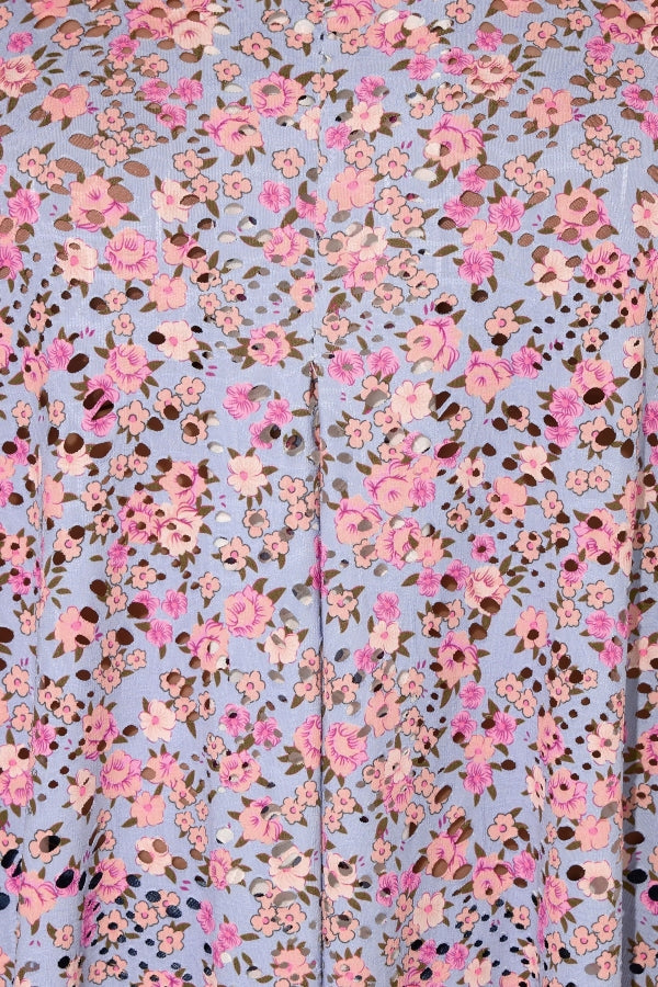 Büyük Beden V Yaka Sıfır Kol Çiçek Desenli Astarsız Dantel Bluz 304217 Vervegrand