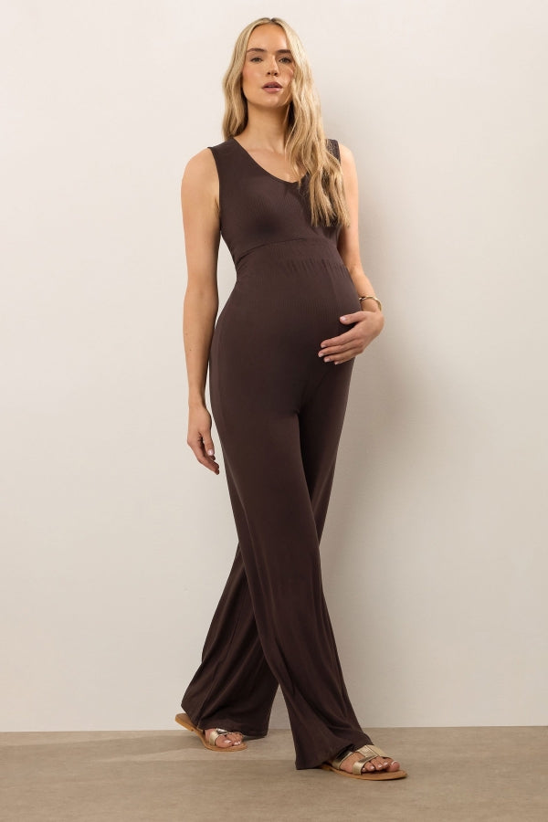 Büyük Beden V Yaka Sıfır Kol Hamile Tulumu 198139 Vervegrand